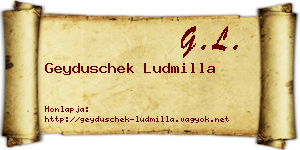 Geyduschek Ludmilla névjegykártya